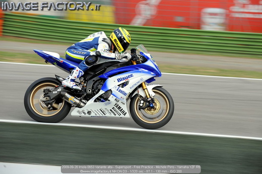 2009-09-26 Imola 0653 Variante alta - Supersport - Free Practice - Michele Pirro - Yamaha YZF R6